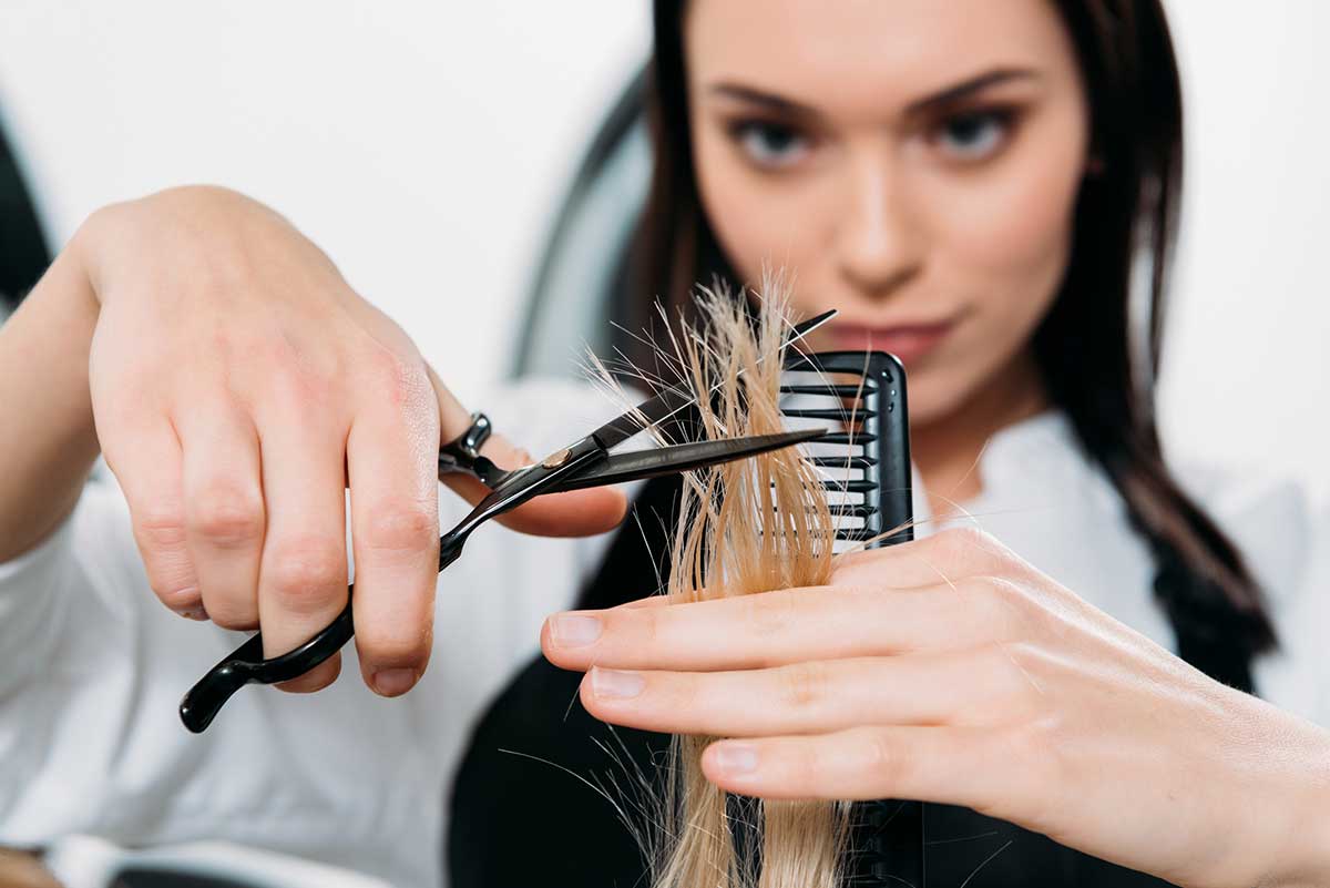 Woman Cutting Hair