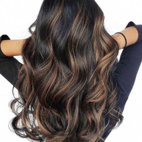 Dark Hair with Caramel Highlights